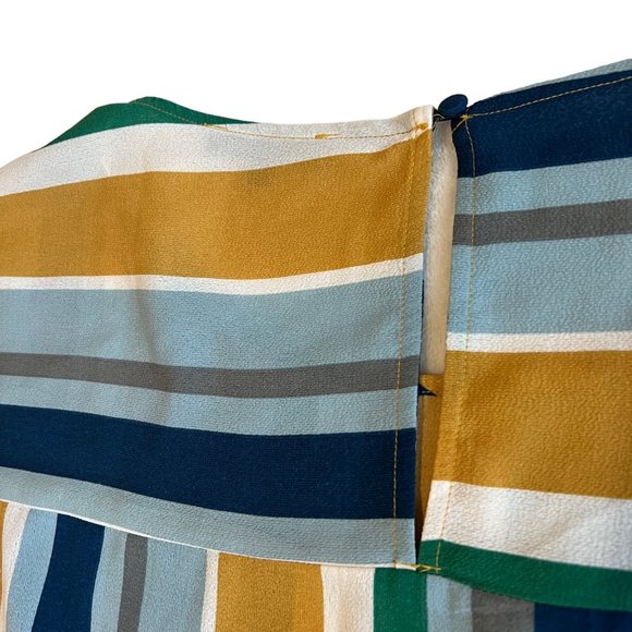 Andree by Unit Blouse Womens Multicolor Striped Tie Front Short Sleeve Size 2XL - Picture 11 of 11